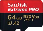 Карта памяти SanDisk Extreme Pro microSDXC UHS-I Class 3 C10 64GB, SDSQXCU-064G-GN6MA