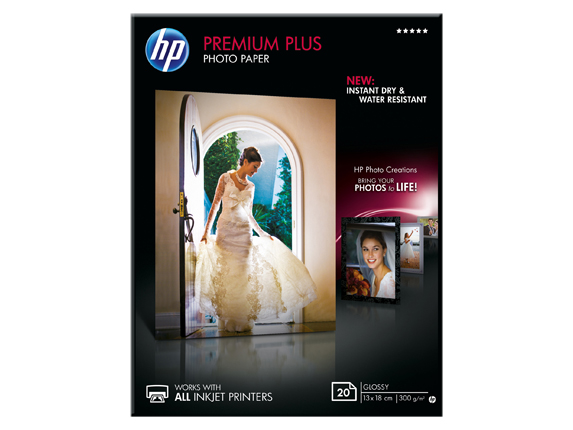 Картинка - 1 Упаковка бумаги HP Premium Plus Glossy Photo Paper 13 x 18 см 20л 300г/м², CR676A