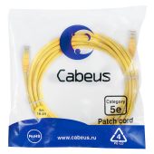 Патч-корд Cabeus UTP кат. 5e жёлтый 5 м, PC-UTP-RJ45-Cat.5e-5m-YL