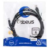 Патч-корд Cabeus UTP кат. 6 чёрный 3 м, PC-UTP-RJ45-Cat.6-3m-BK-LSZH