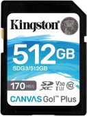 Вид Карта памяти Kingston Canvas Go! Plus SDXC UHS-I Class 3 C10 512GB, SDG3/512GB