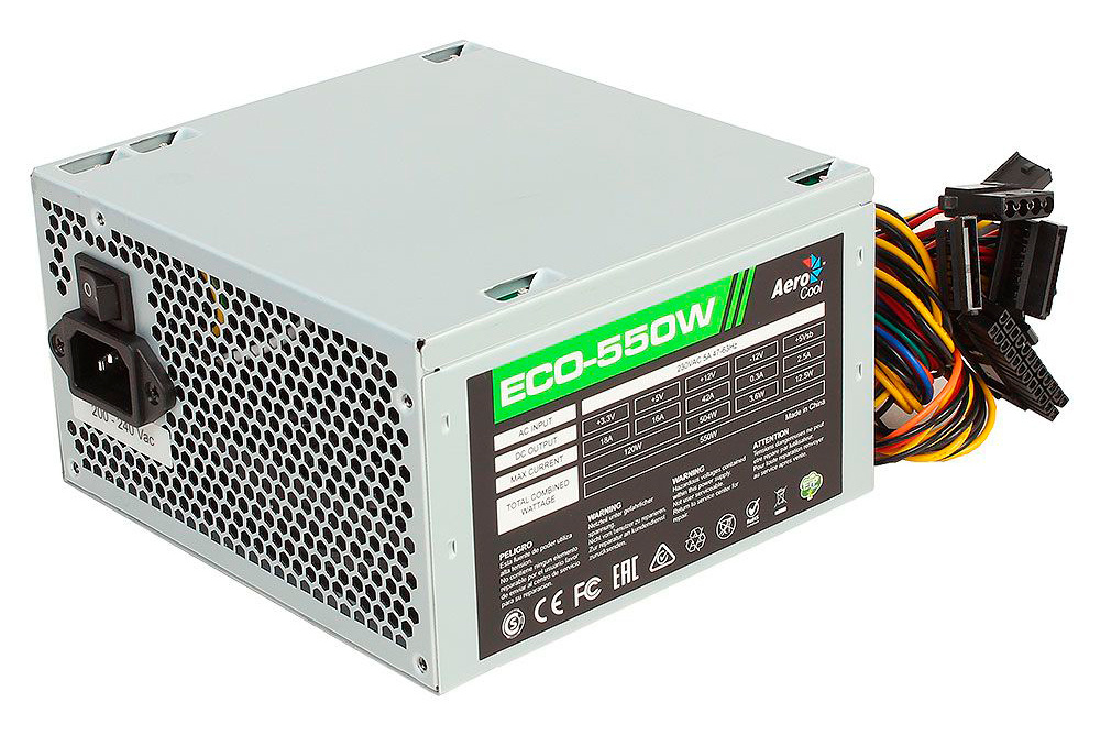 Блок питания для компьютера Aerocool ECO ATX 550 Вт, ECO-550