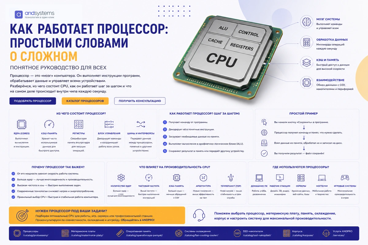 Как работает процессор: простыми словами о сложном