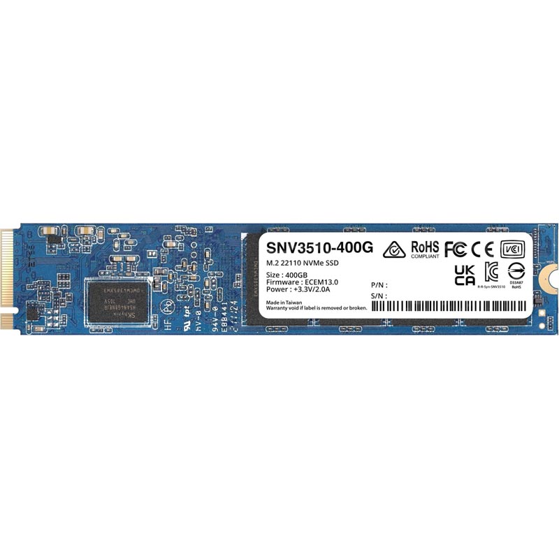 Картинка - 1 Диск SSD Synology SNV3510 M.2 22110 400GB PCIe NVMe 3.0 x4, SNV3510-400G