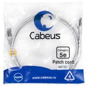 Патч-корд Cabeus FTP кат. 5e серый 2 м, PC-FTP-RJ45-Cat.5e-2m-LSZH