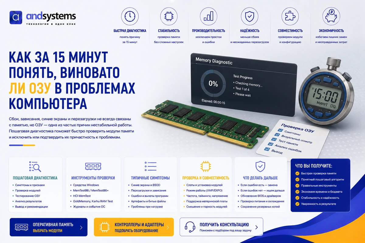 Как за 15 минут понять, виновато ли ОЗУ в проблемах компьютера