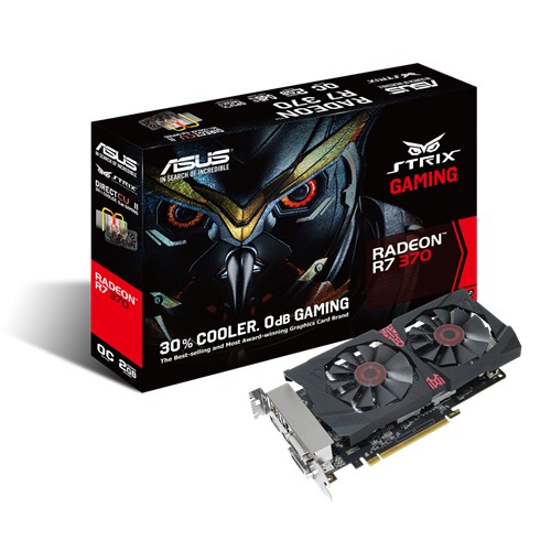 Картинка - 1 Видеокарта Asus AMD Radeon R7 370 Gaming OC GDDR5 2GB, STRIX-R7370-DC2OC-2GD5-GAMING
