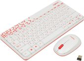 Комплект клавиатура/мышь Logitech MK240 Беспроводной бело-красный, 920-008160
