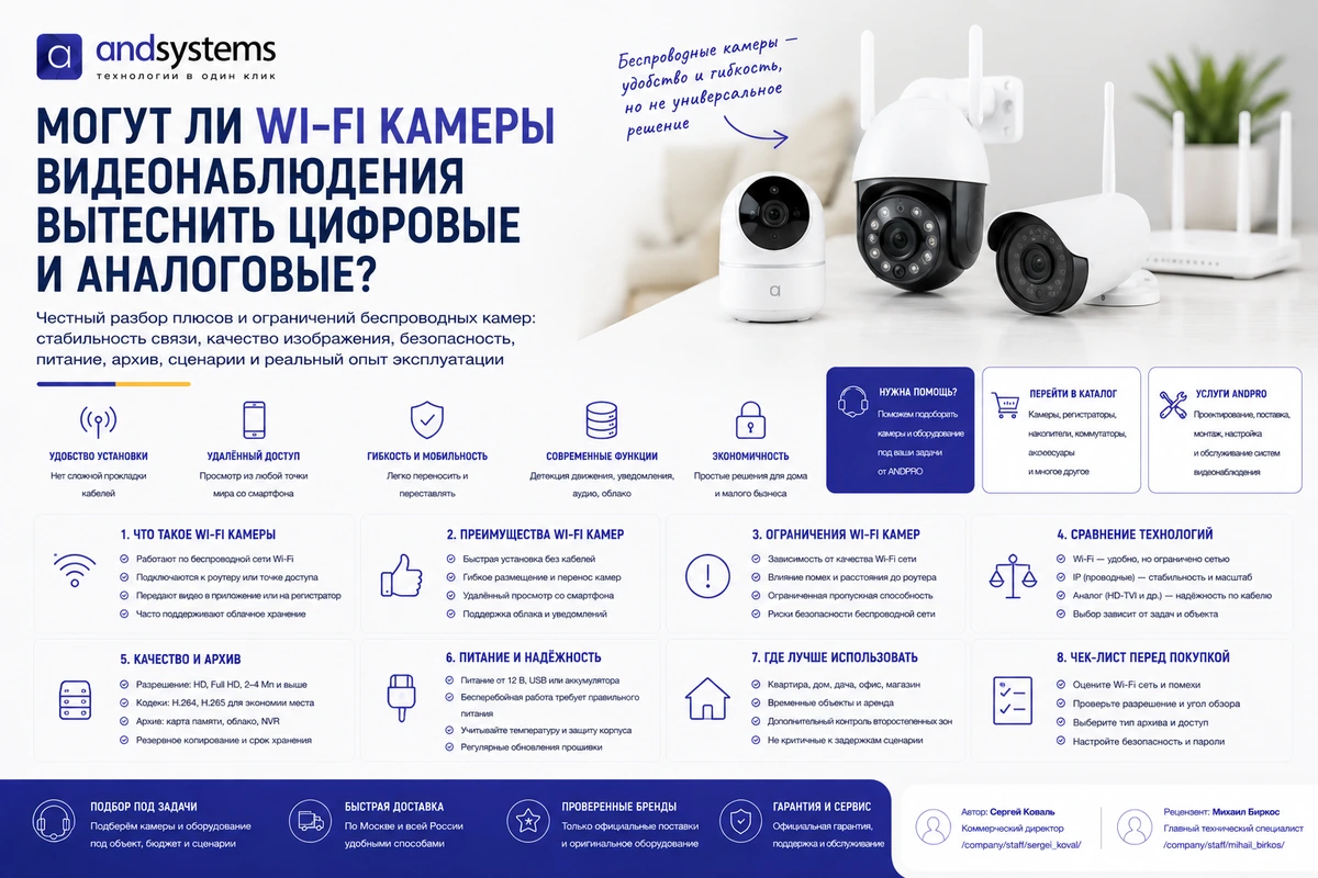 Могут ли Wi-Fi камеры видеонаблюдения вытеснить цифровые и аналоговые