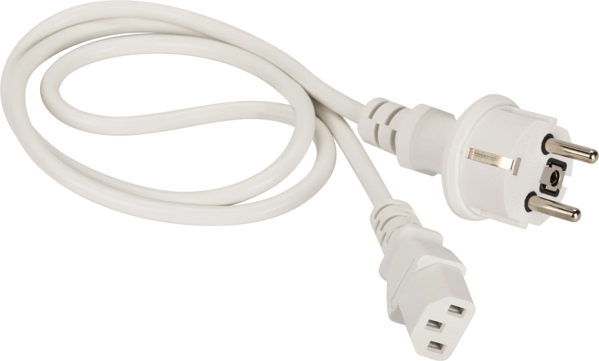 Кабель питания LANMASTER IEC 320 C13 -> Schuko CEE 7 1.8 м, LAN-PP13/SH-1.8-WH