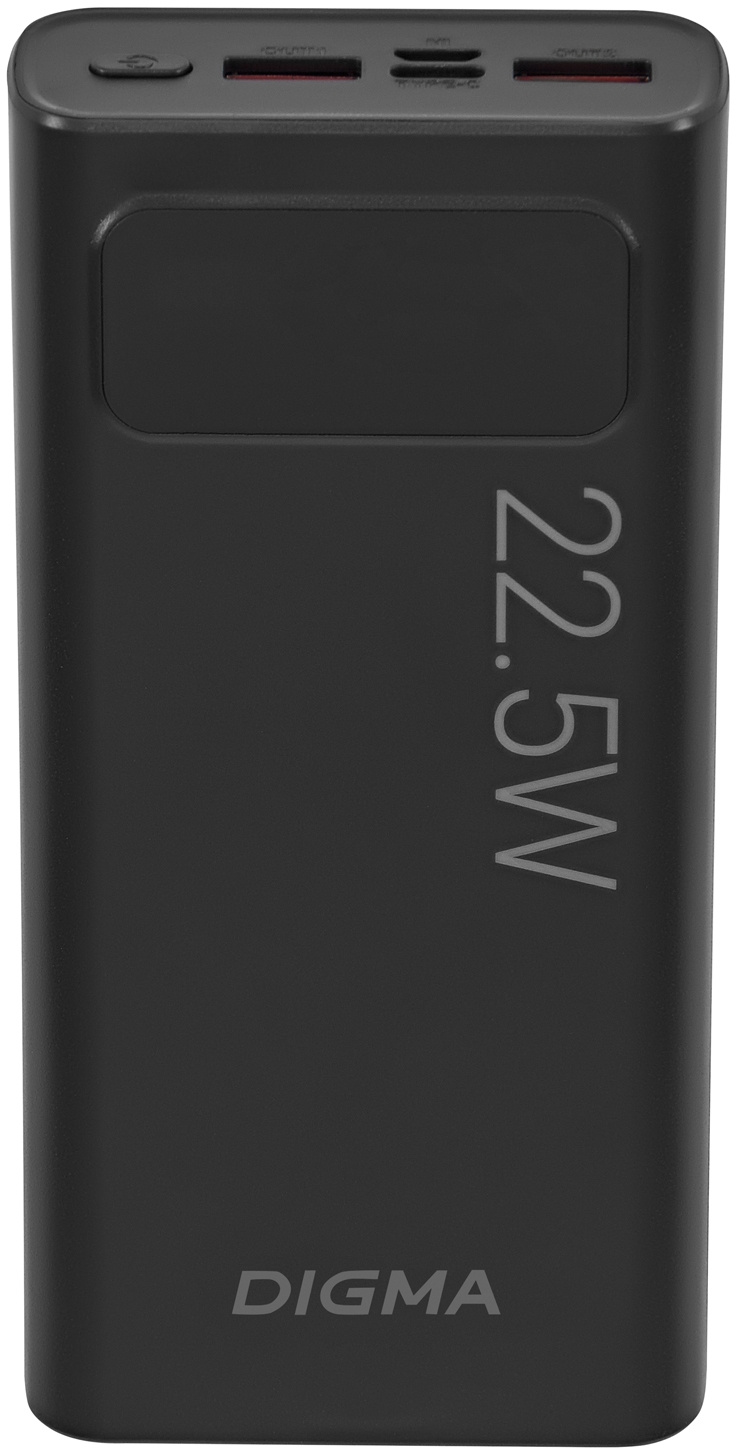 Портативный аккумулятор Power Bank Digma DGPF20A чёрный, DGPF20A22PBK
