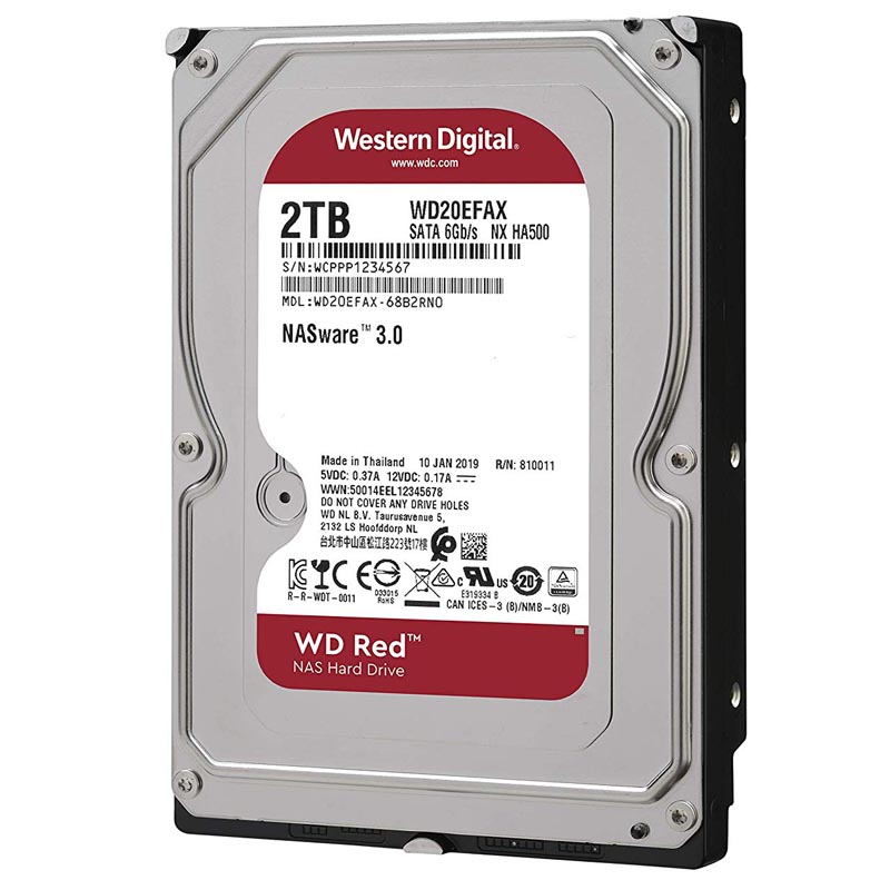 Диск HDD WD Red SATA III (6Gb/s) 3.5" 2TB, WD20EFAX