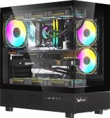 Корпус Formula V Crystal Z8 Floe Midi Tower Без БП чёрный, CRYSTAL Z8 BLACK FLOE