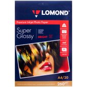 Упаковка бумаги LOMOND Premium InkJet Photo Paper A4 20л 260г/м², 1103101