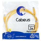 Патч-корд Cabeus UTP кат. 5e жёлтый 2 м, PC-UTP-RJ45-Cat.5e-2m-YL