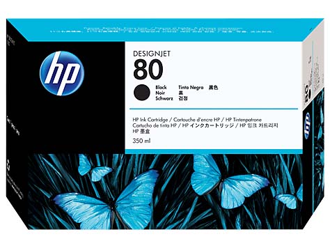 Картинка - 1 Картридж HP 80 Струйный Черный 350мл, C4871A