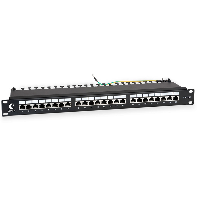 Патч-панель Cabeus 24-ports FTP RJ-45 1U, PL-24-Cat.5e-SH-Dual