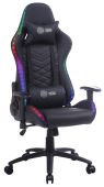 Кресло для геймеров CACTUS с RGB-подсветкой чёрный, эко.кожа, CS-CHR-0099BL