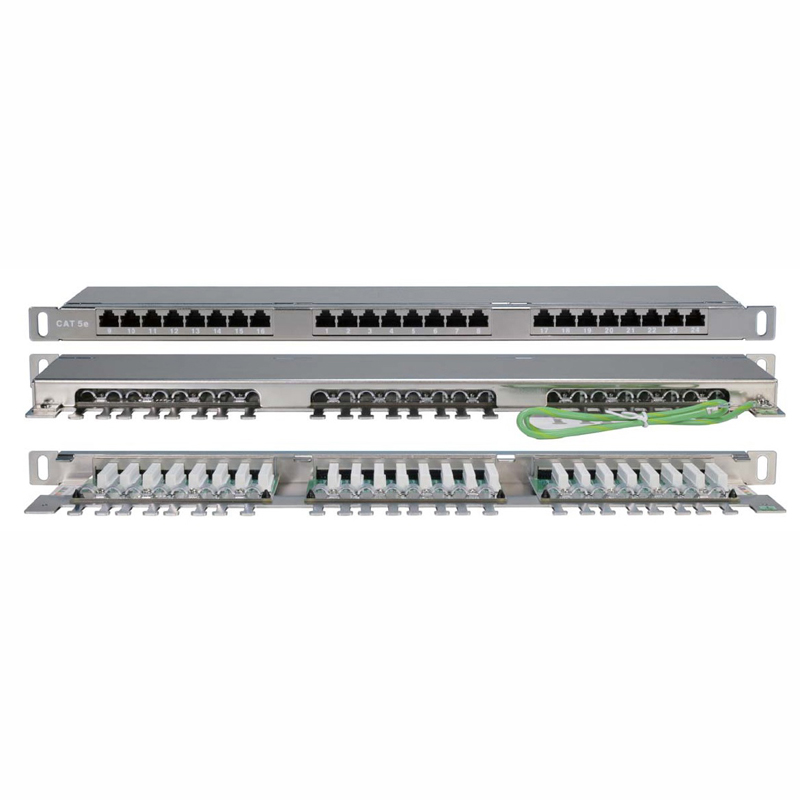 Патч-панель Hyperline 24-ports FTP RJ-45 0.5U, PPHD-19-24-8P8C-C5E-SH-110D