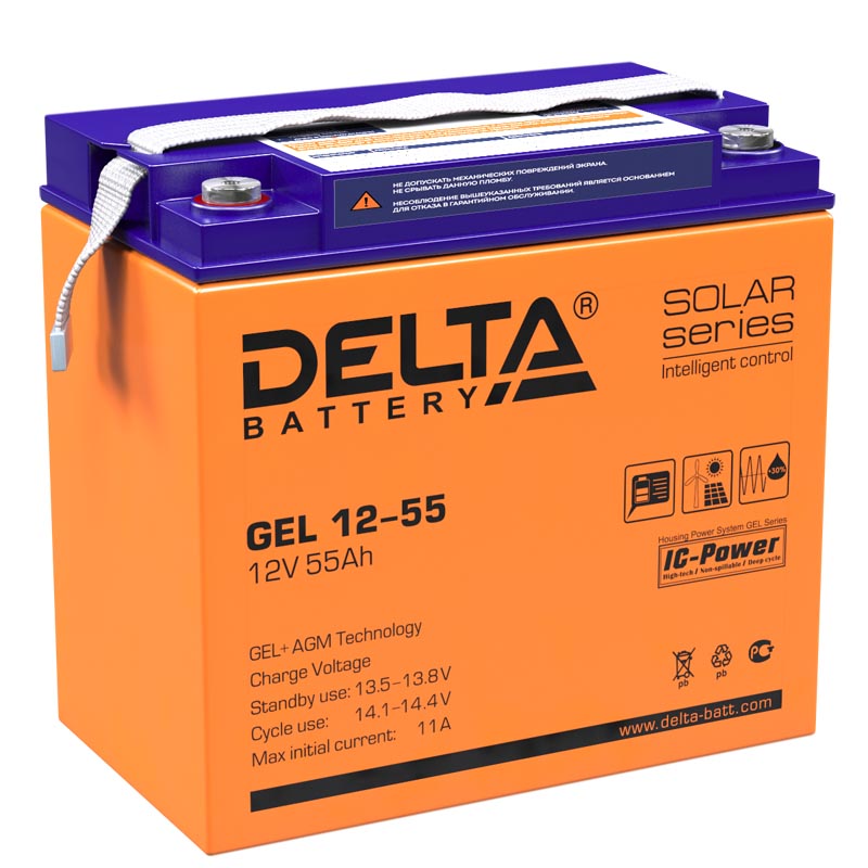 Фото-1 Батарея для ИБП Delta GEL, GEL 12-55