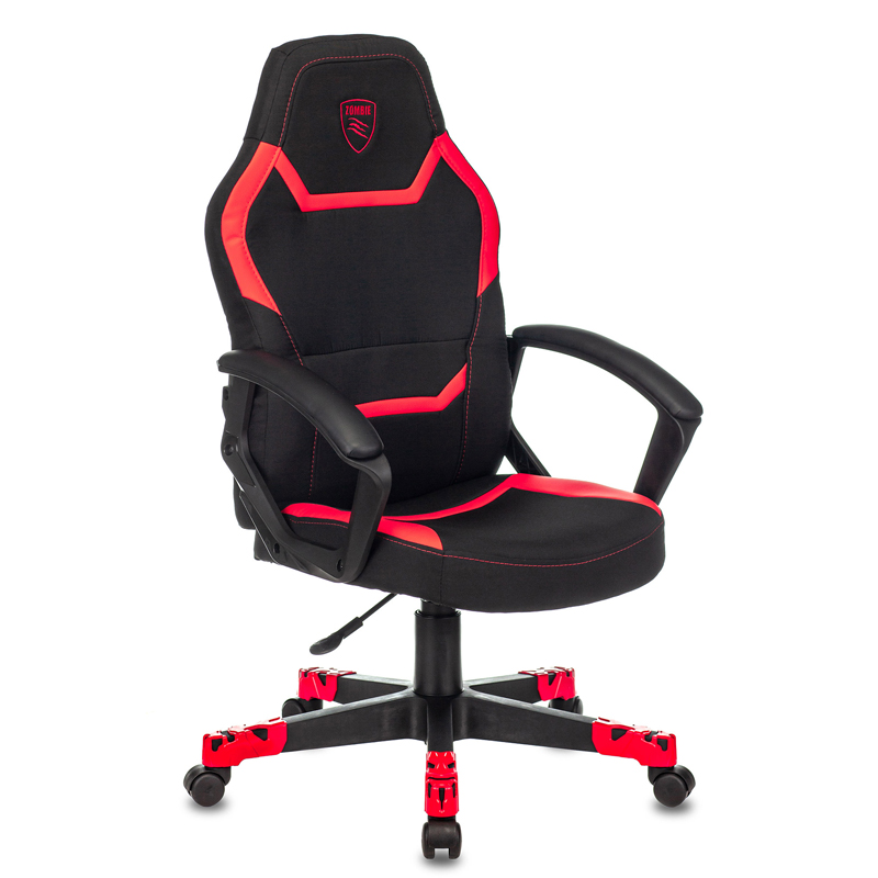 Кресло для геймеров ZOMBIE 10 Чёрно-красный, текстиль/эко.кожа, ZOMBIE 10 RED