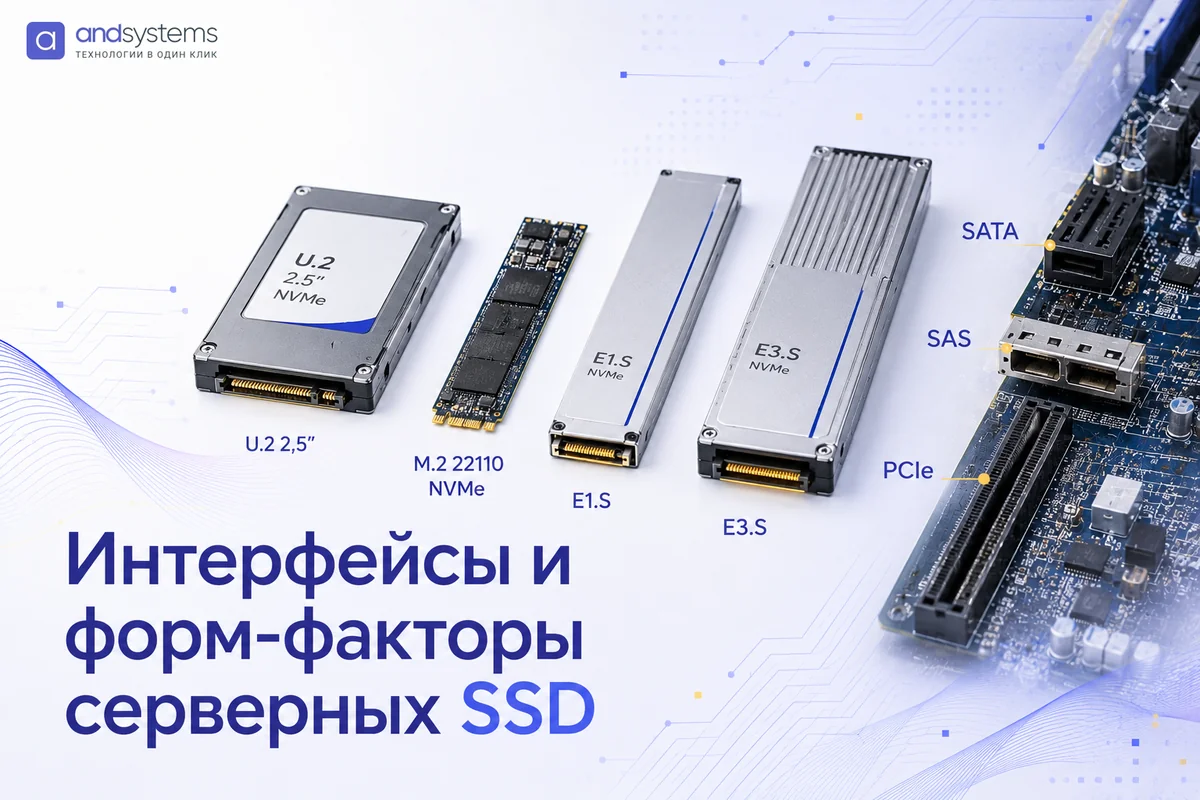 SATA, SAS или NVMe и форм-факторы серверных SSD: что выбрать под задачу