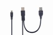 Фото USB кабель Cablexpert miniUSB (M) -> 2 x USB Type A (M) 0.9 м, CCP-USB22-AM5P-3