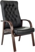 Кресло для посетителей БЮРОКРАТ T-9928WALNUT-CF чёрный, кожа, T-9928WALNUT-CF/B