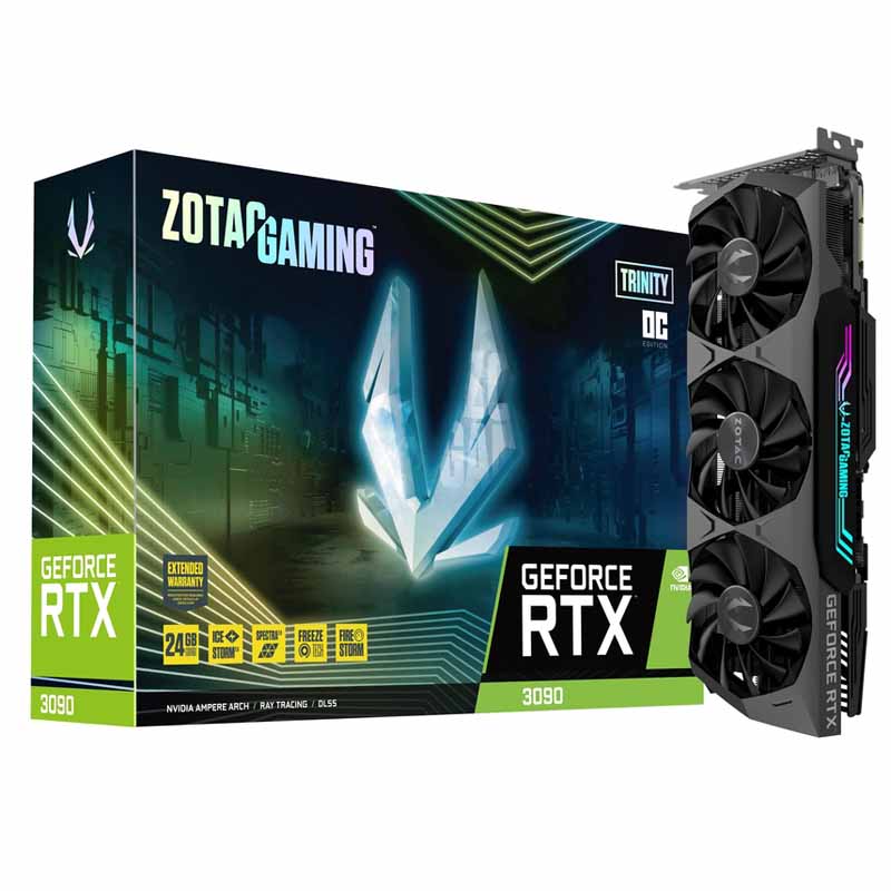 Картинка - 1 Видеокарта Zotac nVidia GeForce RTX 3090 GAMING Trinity OC GDDR6X 24GB, ZT-A30900J-10P