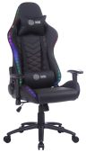 Кресло для геймеров CACTUS с RGB-подсветкой чёрный, эко.кожа, CS-CHR-0099BLR