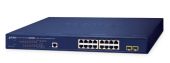 Коммутатор Planet GS-4210-16P2S 16-PoE Управляемый 18-ports, GS-4210-16P2S