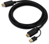 Фото Видео кабель BURO HDMI (M) + USB Type A (M) -> DisplayPort (M) 3 м, HDMI-DP-3M