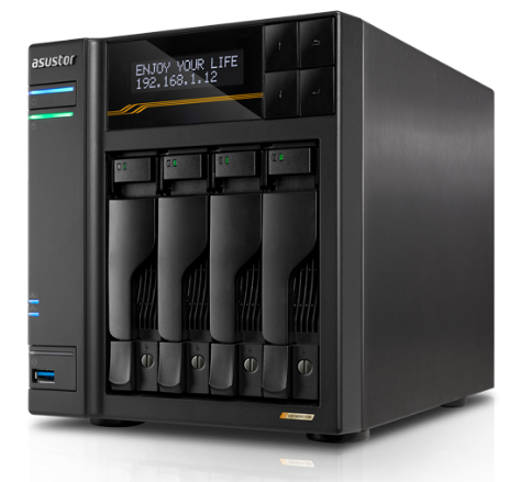 Сетевое хранилище NAS ASUSTOR LOCKERSTOR 4 Gen3 4x3.5" Tower чёрный, AS6804T