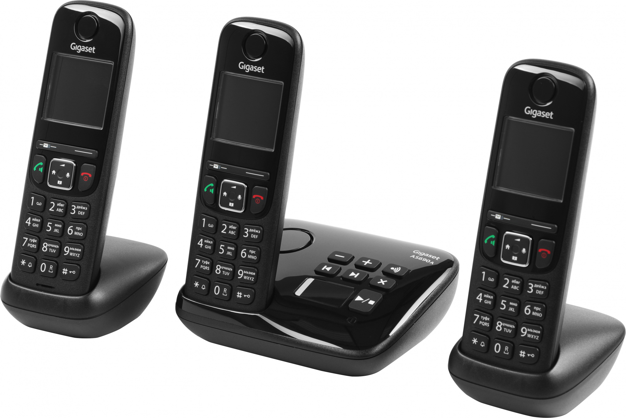 Купить DECT-телефон Gigaset AS690A Trio RUS Автоответчик чёрный,  L36852-H2836-S311 по выгодной цене | ANDPRO.RU