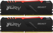 Фото Комплект памяти Kingston Fury Beast 2х16 ГБ DIMM DDR4 2666 МГц, KF426C16BB2AK2/32