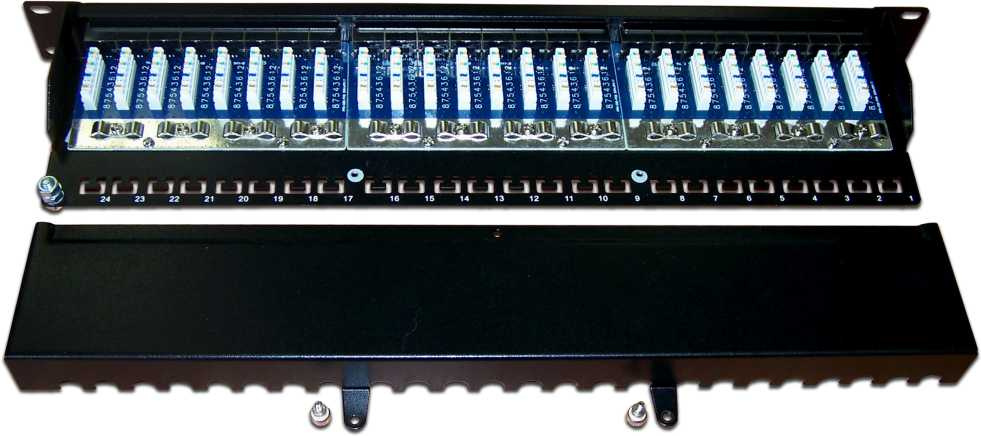 Патч-панель LANMASTER 24-ports FTP RJ-45 1U, TWT-PP24STP/6