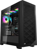 Корпус PCCOOLER C3D510 BK ARGB Midi Tower Без БП чёрный, C3D510-BKP3-GL