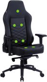 Кресло для геймеров CACTUS с вибромассажем чёрный, эко.кожа, CS-CHR-0112BL-M