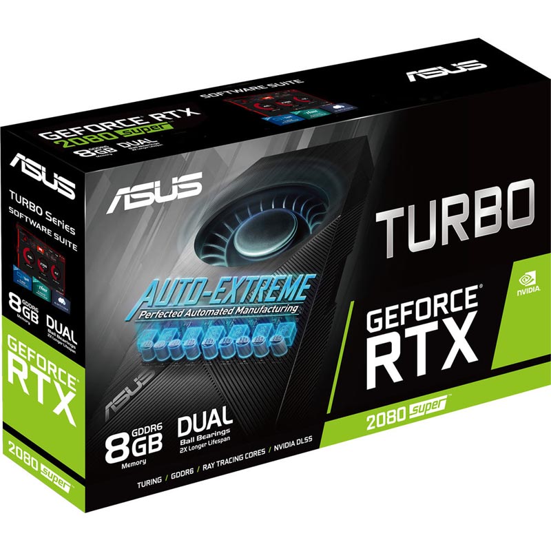 Картинка - 1 Видеокарта Asus nVidia GeForce RTX 2080 SUPER GDDR6 8GB, TURBO-RTX2080S-8G-EVO