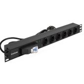 Блок розеток Exegate PDU-19H610 Al-6S-EU2.5CU-1P, 1U, EX280835RUS