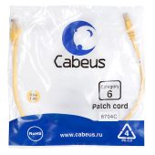 Патч-корд Cabeus UTP кат. 6 жёлтый 0,5 м, PC-UTP-RJ45-Cat.6-0.5m-YL