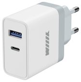 Фото Сетевое зар./устр. Wiiix UNN-4-2-01-QC 3A+2.4A (PD+QC) USB-C/USB-A белый, UNN-4-2-01-Q
