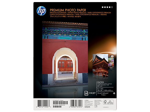 Картинка - 1 Упаковка бумаги HP Premium Gloss Photo Paper A2+ 20л 240г/м², CZ986A