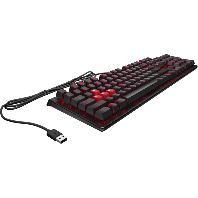 Клавиатура механическая HP OMEN Encoder CHERRY MX Red Проводная Чёрный, 6YW76AA