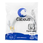 Патч-корд Cabeus UTP кат. 5e серый 1,5 м, PC-UTP-RJ45-Cat.5e-1.5m
