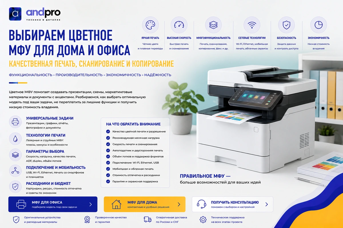 Выбираем цветное МФУ для дома и офиса