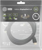 Видео кабель CACTUS CS-DP-DP-1.4 DisplayPort (M) -&gt; DisplayPort (M) 3 м, CS-DP-DP-1.4-3