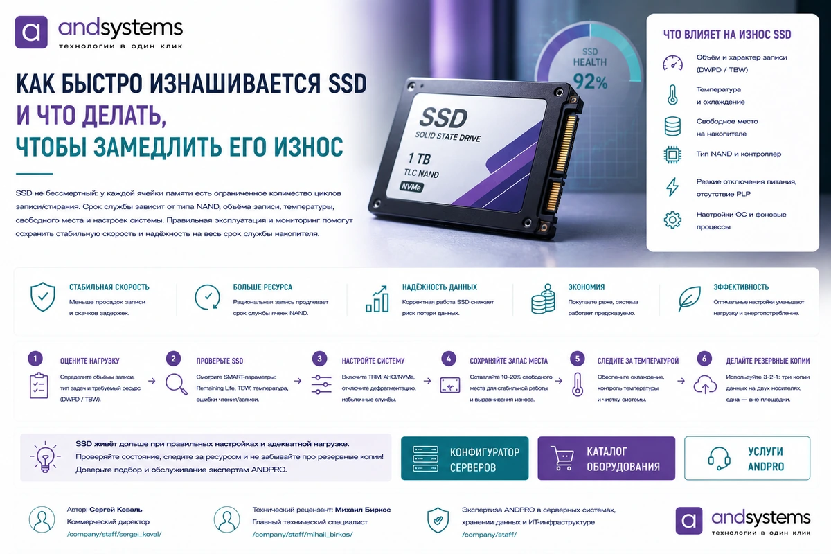 Как быстро изнашивается SSD и что делать, чтобы замедлить его износ