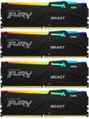 Комплект памяти Kingston Fury Beast Black 4х32 ГБ DIMM DDR5 5600 МГц, KF556C40BBAK4-128