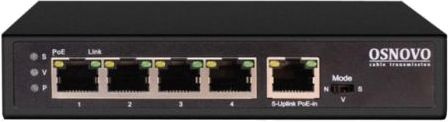 Коммутатор OSNOVO SW-8050/D 4-PoE Неуправляемый 5-ports, SW-8050/D